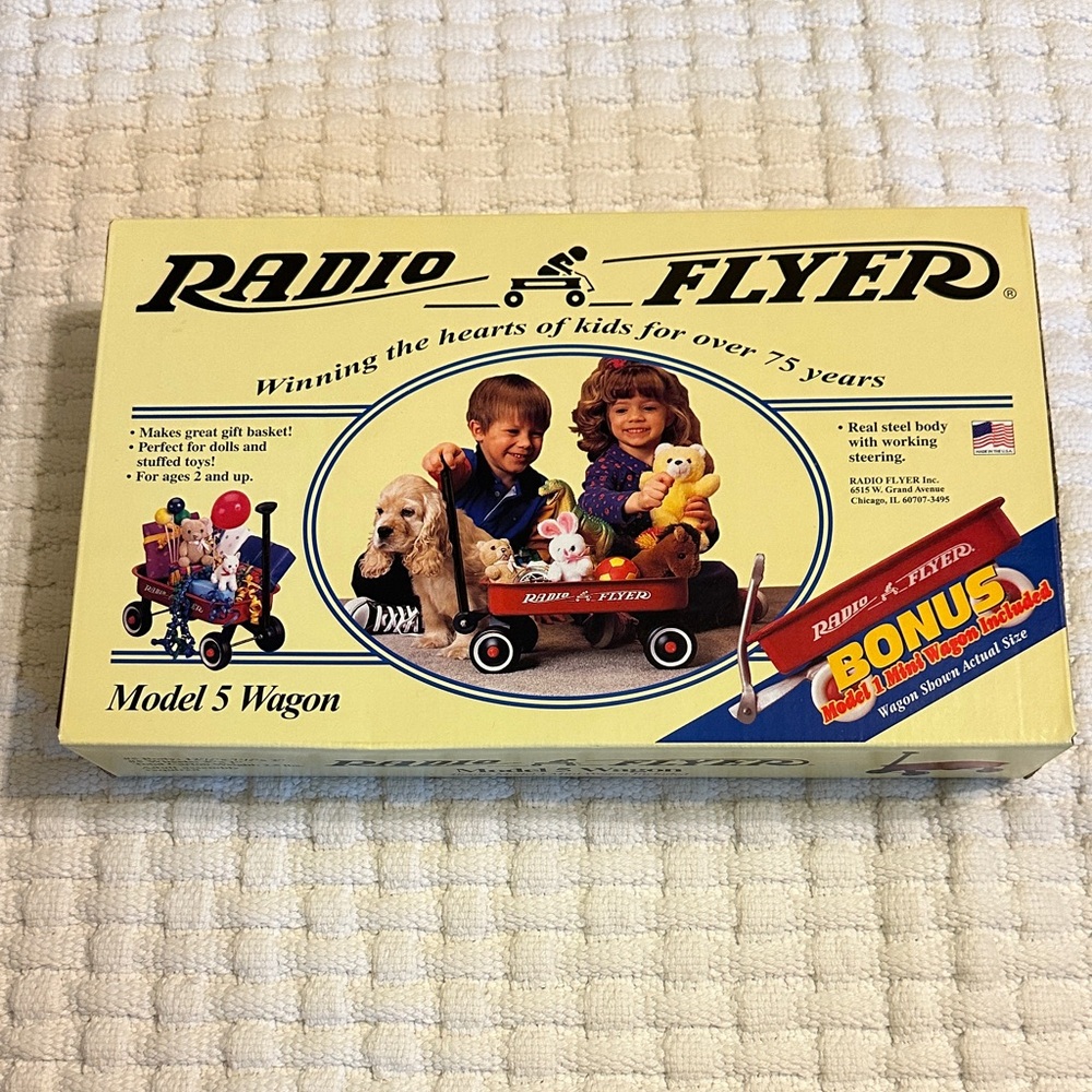 Radio Flyer Classic Model 5 Red Wagon for Kids Plus Model 1 Mini Wagon NIB
